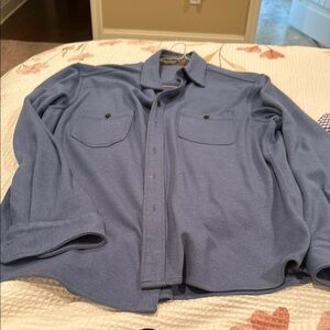Members Mark Camden blue LS sweater Button-Up Shirt-XL